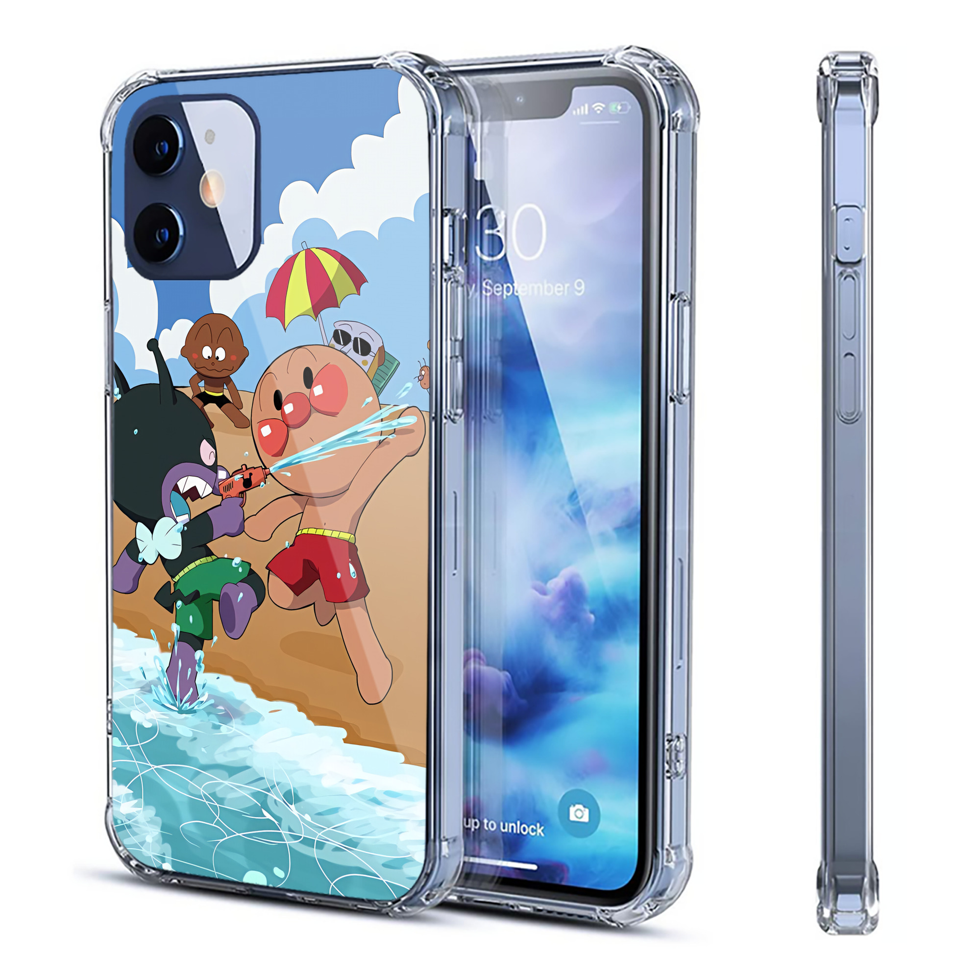 （画像用） アンパンマン Anpanman 【iPhone 12シリーズ対応】透明スマホケース（クリアソフトケース）